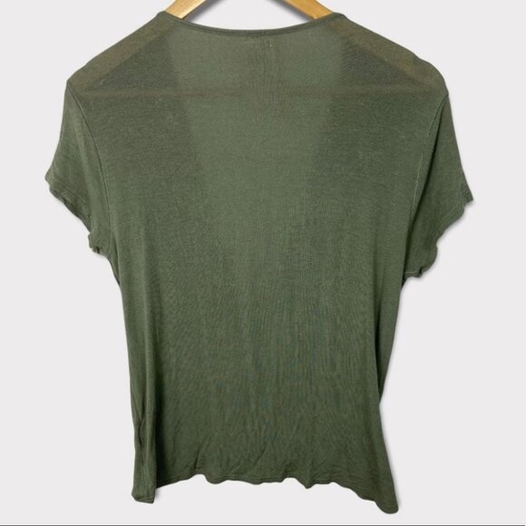 Free People Green Hoffman Slouchy Short Sleeve Tee Size XS T-Shirt Army Green - Picture 5 of 13